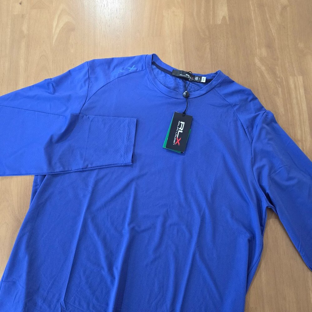 RLX Ralph Lauren Men's Performance Long Sleeve Wicking Shirt Blue Sz Large NWT